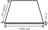 Лист нержавеющий  2х1000х2000 мм.  AISI 304 (08Х18Н10) холоднокатаный,  матовый