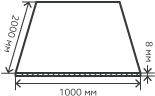 Лист нержавеющий  8х1000х2000 мм.  AISI 409 (08Х13) горячекатаный,  матовый